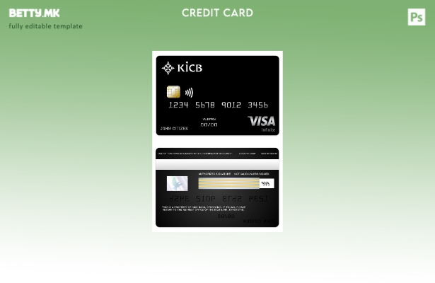 Модерен стил Киргистан KICB банка виза шаблон за бесконечна картичка